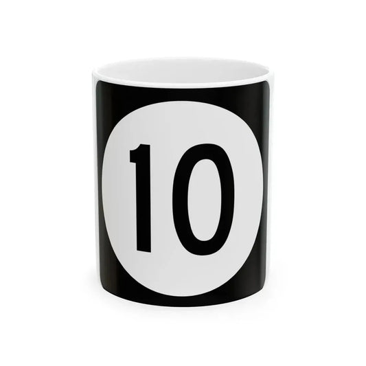 Iowa 10 (Iowa) (Road Sign) White Coffee Mug 11oz - Go Mug Yourself