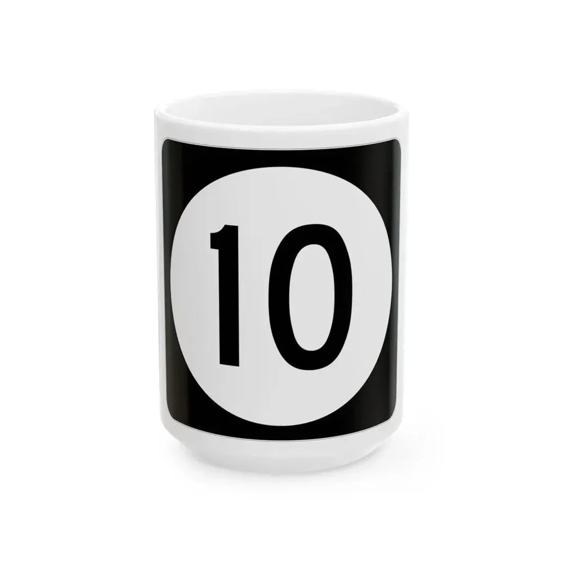 Iowa 10 (Iowa) (Road Sign) White Coffee Mug 15oz - Go Mug Yourself