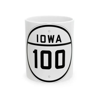Iowa 100 1926 (Iowa) (Road Sign) White Coffee Mug 11oz - Go Mug Yourself