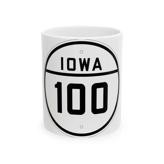 Iowa 100 1926 (Iowa) (Road Sign) White Coffee Mug 11oz - Go Mug Yourself