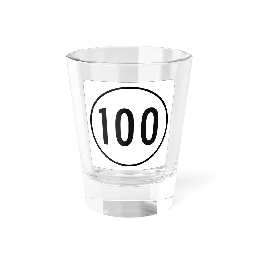 Iowa 100 1948 (Iowa) (Road Sign) Shot Glass 1.5oz 1.5oz - Go Mug Yourself