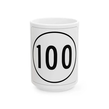 Iowa 100 1948 (Iowa) (Road Sign) White Coffee Mug 15oz - Go Mug Yourself