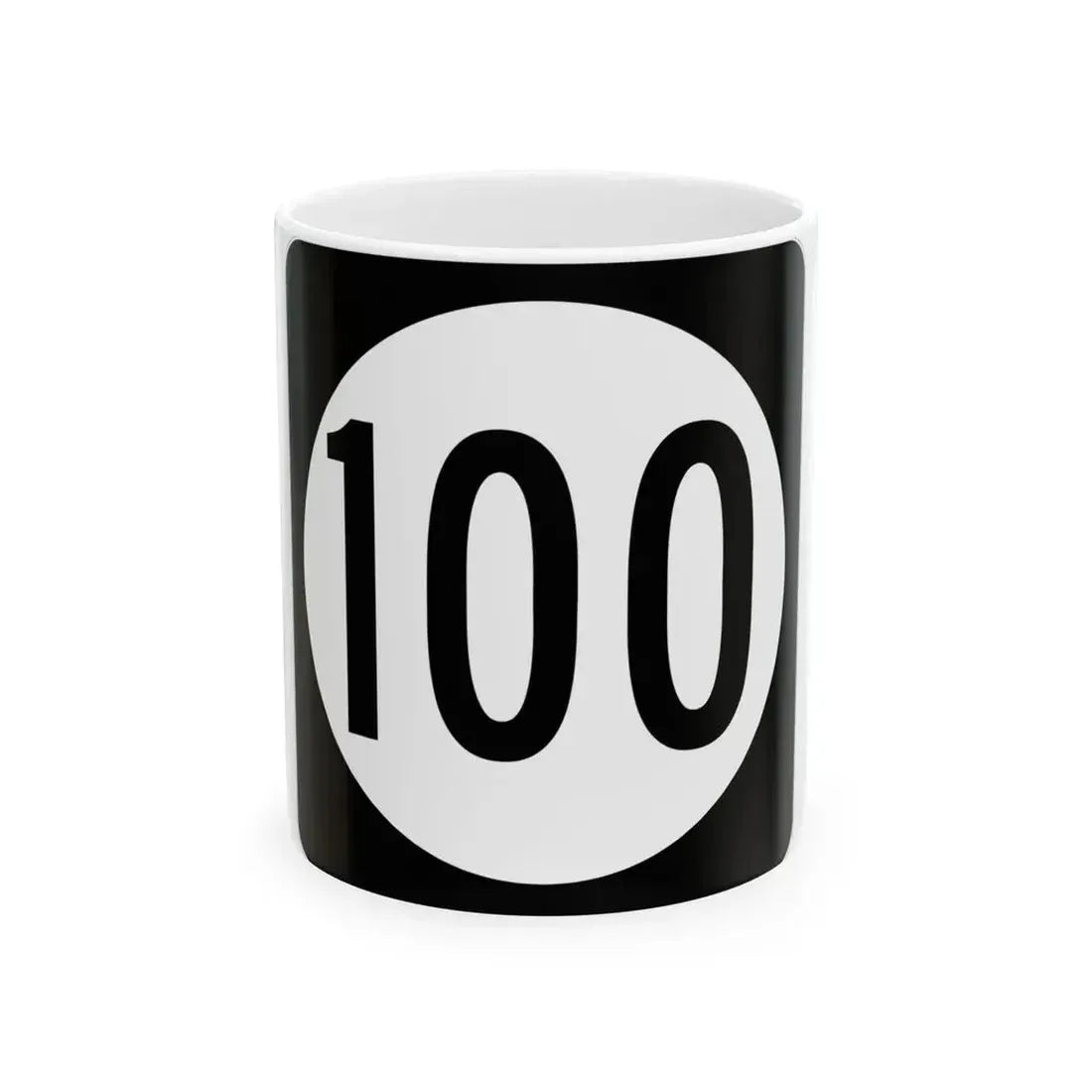 Iowa 100 (Iowa) (Road Sign) White Coffee Mug 11oz - Go Mug Yourself