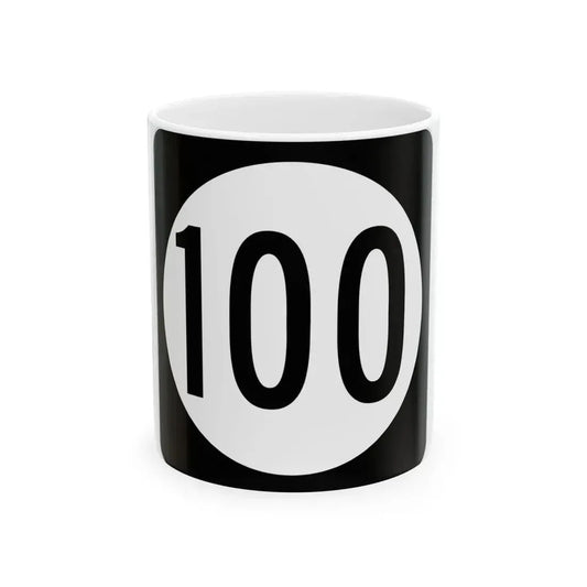Iowa 100 (Iowa) (Road Sign) White Coffee Mug 11oz - Go Mug Yourself