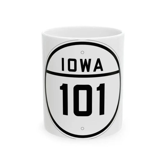 Iowa 101 1926 (Iowa) (Road Sign) White Coffee Mug 11oz - Go Mug Yourself