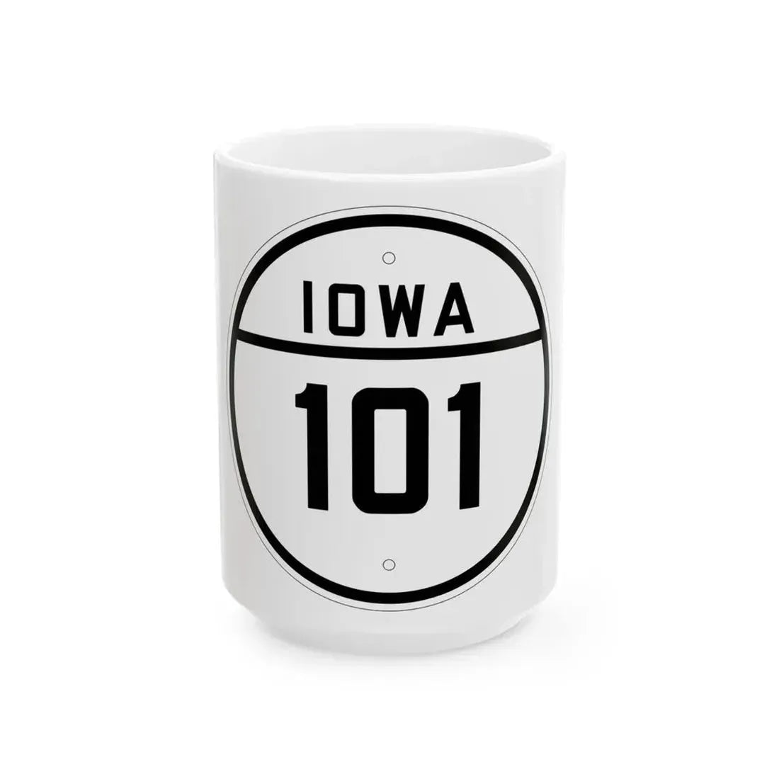 Iowa 101 1926 (Iowa) (Road Sign) White Coffee Mug 15oz - Go Mug Yourself