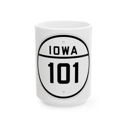 Iowa 101 1926 (Iowa) (Road Sign) White Coffee Mug 15oz - Go Mug Yourself