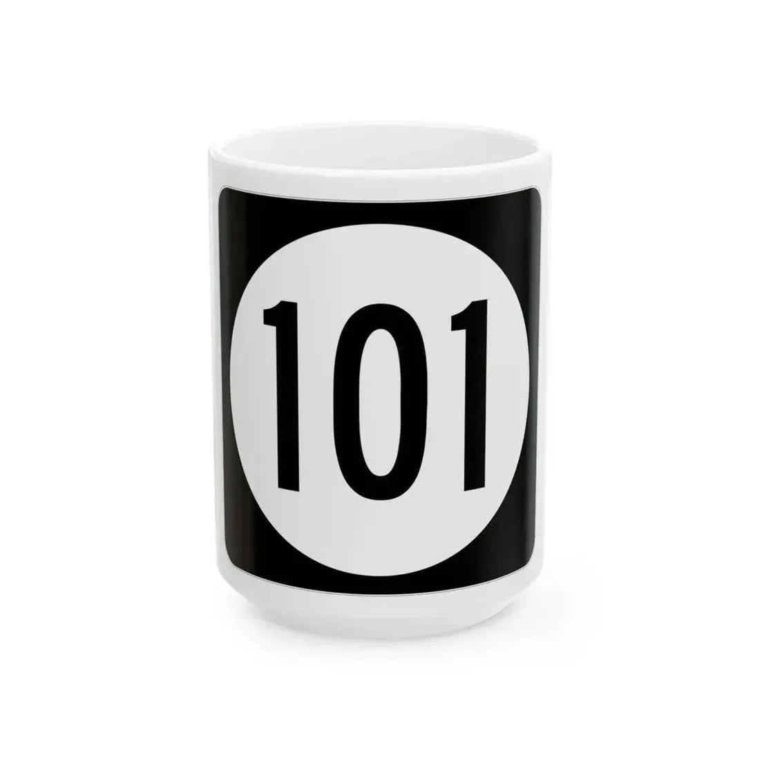 Iowa 101 (Iowa) (Road Sign) White Coffee Mug 15oz - Go Mug Yourself