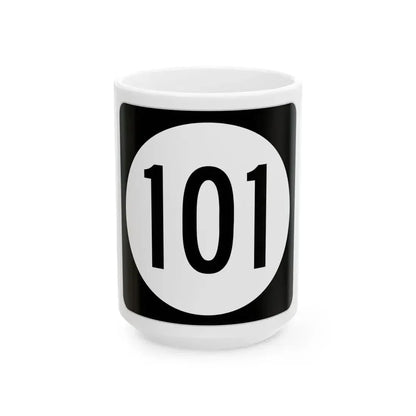 Iowa 101 (Iowa) (Road Sign) White Coffee Mug 15oz - Go Mug Yourself
