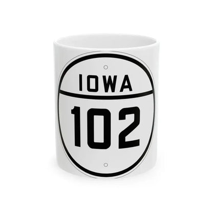 Iowa 102 1926 (Iowa) (Road Sign) White Coffee Mug 11oz - Go Mug Yourself