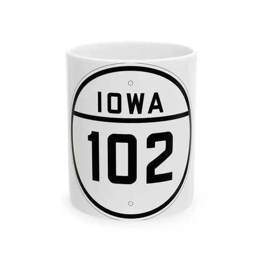 Iowa 102 1926 (Iowa) (Road Sign) White Coffee Mug 11oz - Go Mug Yourself