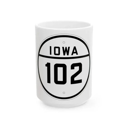 Iowa 102 1926 (Iowa) (Road Sign) White Coffee Mug 15oz - Go Mug Yourself