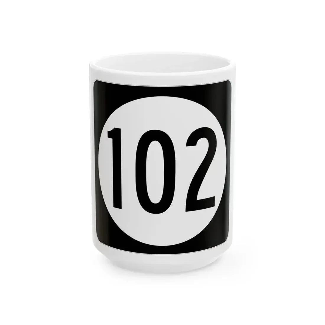 Iowa 102 (Iowa) (Road Sign) White Coffee Mug 15oz - Go Mug Yourself