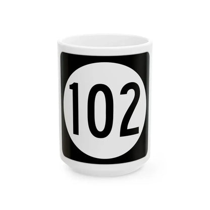 Iowa 102 (Iowa) (Road Sign) White Coffee Mug 15oz - Go Mug Yourself