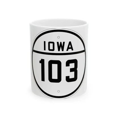Iowa 103 1926 (Iowa) (Road Sign) White Coffee Mug 11oz - Go Mug Yourself