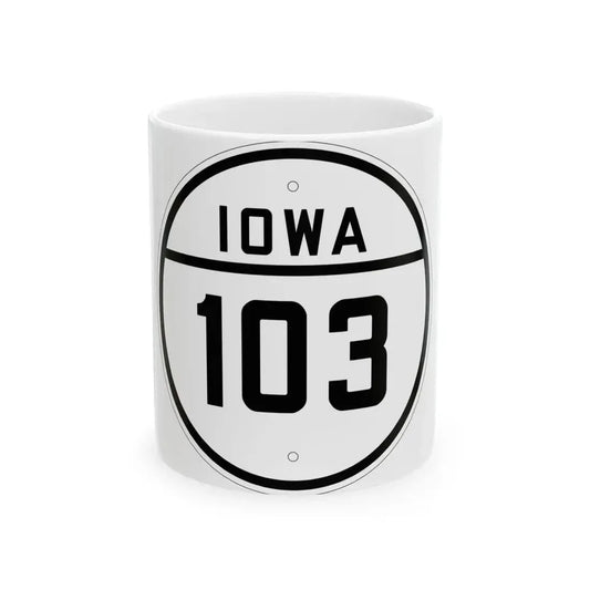 Iowa 103 1926 (Iowa) (Road Sign) White Coffee Mug 11oz - Go Mug Yourself