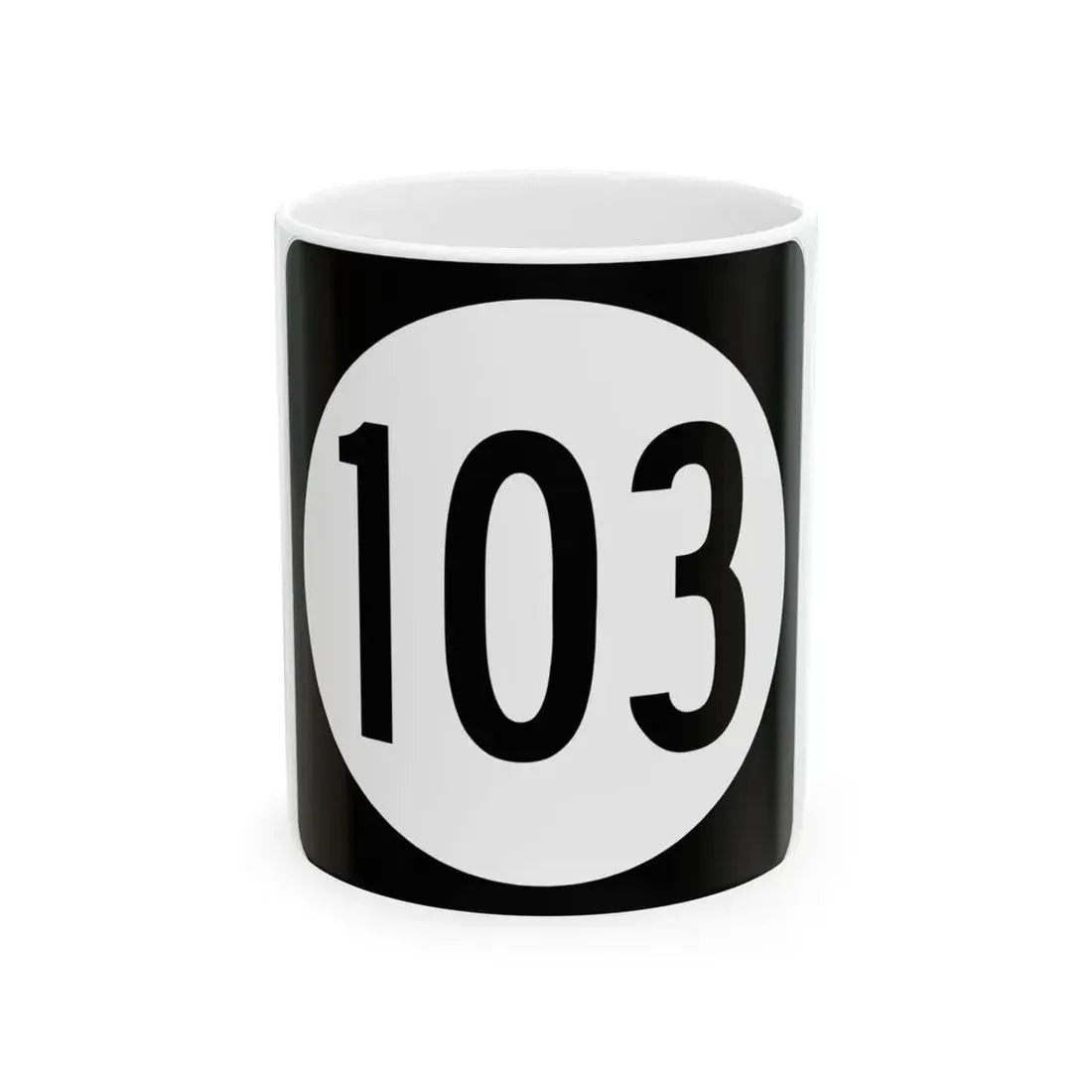 Iowa 103 (Iowa) (Road Sign) White Coffee Mug 11oz - Go Mug Yourself