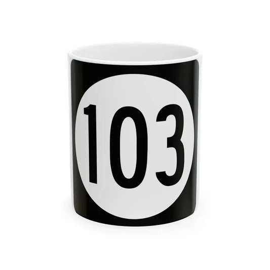 Iowa 103 (Iowa) (Road Sign) White Coffee Mug 11oz - Go Mug Yourself