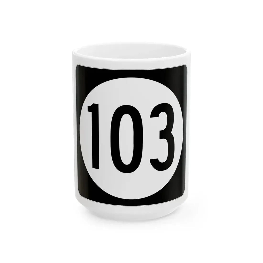 Iowa 103 (Iowa) (Road Sign) White Coffee Mug 15oz - Go Mug Yourself