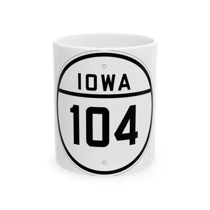 Iowa 104 1926 (Iowa) (Road Sign) White Coffee Mug 11oz - Go Mug Yourself