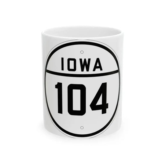 Iowa 104 1926 (Iowa) (Road Sign) White Coffee Mug 11oz - Go Mug Yourself