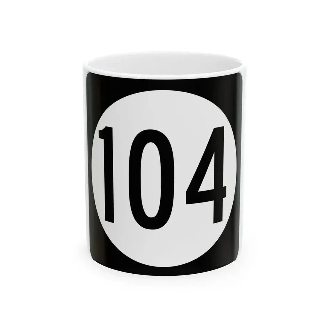 Iowa 104 (Iowa) (Road Sign) White Coffee Mug 11oz - Go Mug Yourself