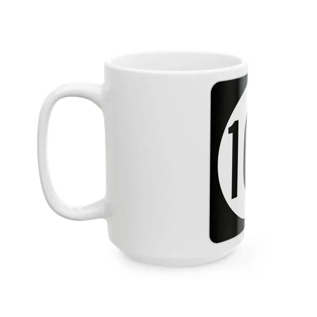 Iowa 104 (Iowa) (Road Sign) White Coffee Mug - Go Mug Yourself