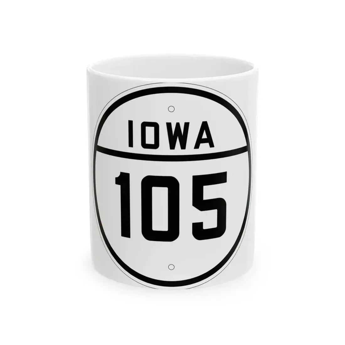 Iowa 105 1926 (Iowa) (Road Sign) White Coffee Mug 11oz - Go Mug Yourself