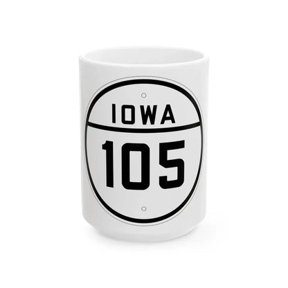Iowa 105 1926 (Iowa) (Road Sign) White Coffee Mug 15oz - Go Mug Yourself