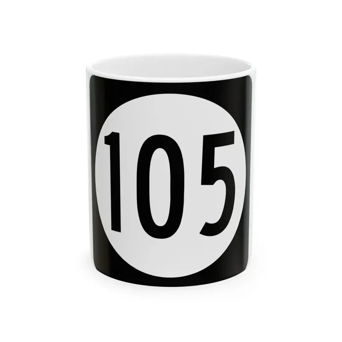 Iowa 105 (Iowa) (Road Sign) White Coffee Mug 11oz - Go Mug Yourself