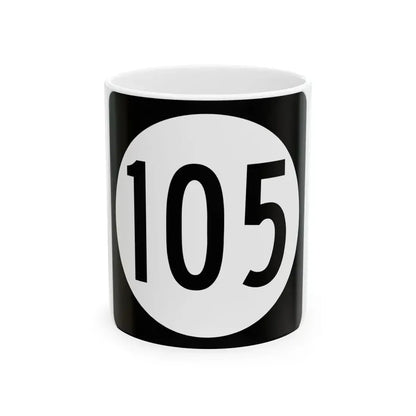 Iowa 105 (Iowa) (Road Sign) White Coffee Mug 11oz - Go Mug Yourself