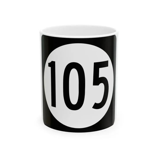 Iowa 105 (Iowa) (Road Sign) White Coffee Mug 11oz - Go Mug Yourself