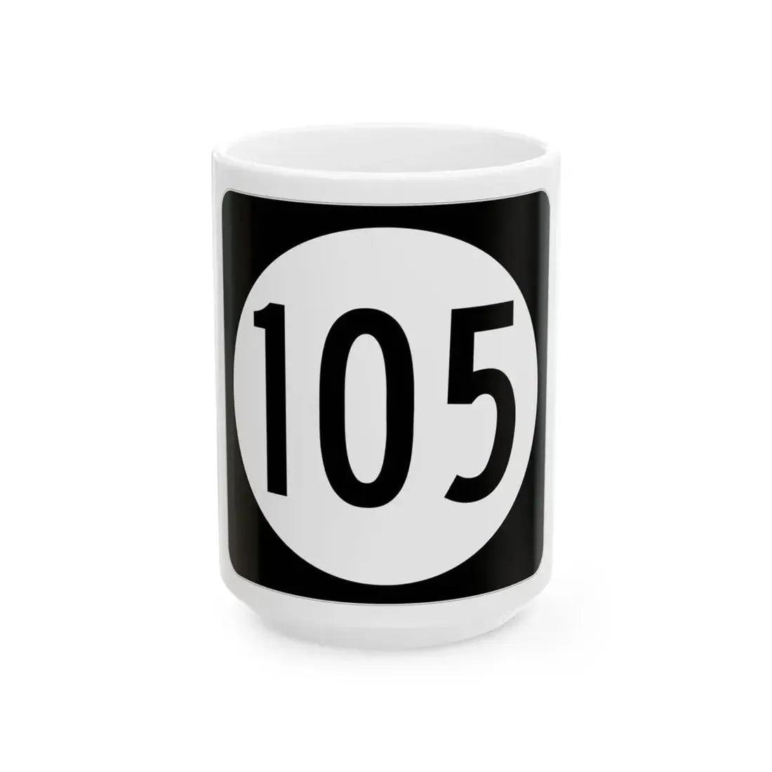 Iowa 105 (Iowa) (Road Sign) White Coffee Mug 15oz - Go Mug Yourself