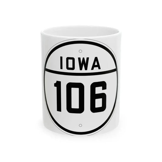 Iowa 106 1926 (Iowa) (Road Sign) White Coffee Mug 11oz - Go Mug Yourself