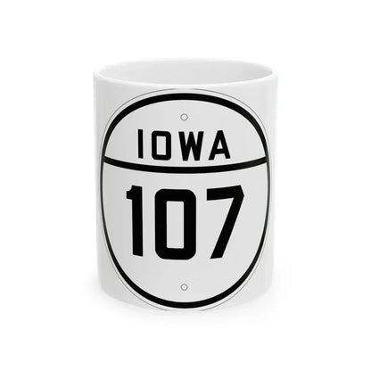 Iowa 107 1926 (Iowa) (Road Sign) White Coffee Mug 11oz - Go Mug Yourself
