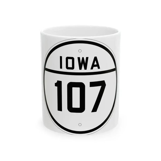 Iowa 107 1926 (Iowa) (Road Sign) White Coffee Mug 11oz - Go Mug Yourself