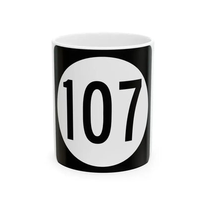 Iowa 107 (Iowa) (Road Sign) White Coffee Mug 11oz - Go Mug Yourself