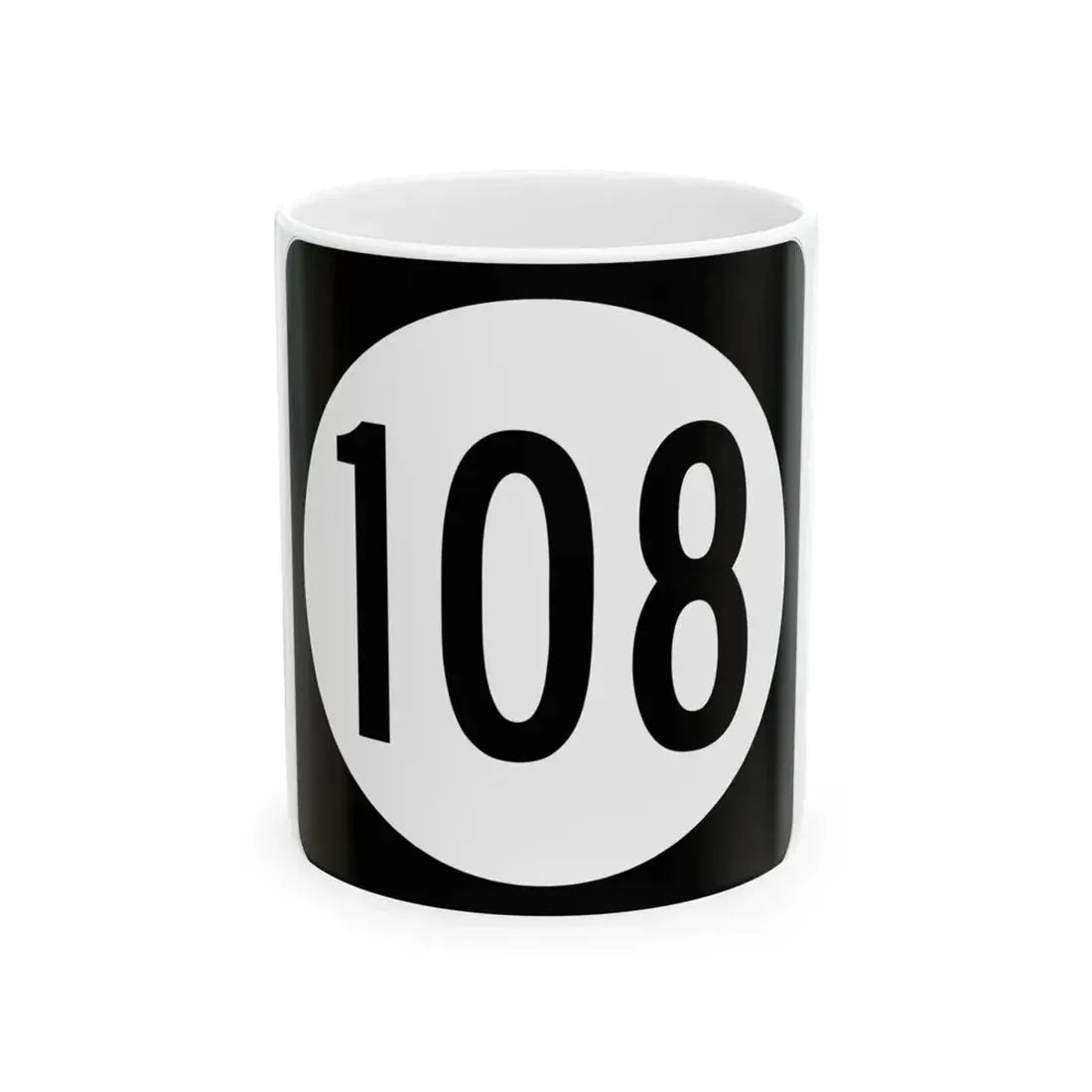 Iowa 108 (Iowa) (Road Sign) White Coffee Mug 11oz - Go Mug Yourself