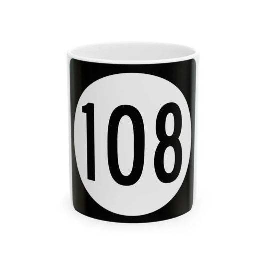 Iowa 108 (Iowa) (Road Sign) White Coffee Mug 11oz - Go Mug Yourself