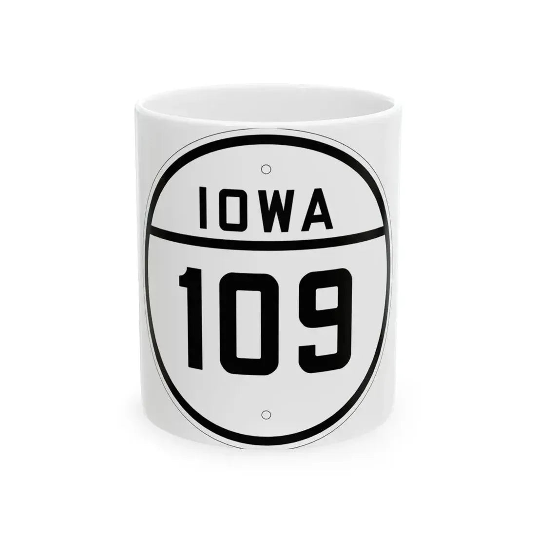 Iowa 109 1926 (Iowa) (Road Sign) White Coffee Mug 11oz - Go Mug Yourself