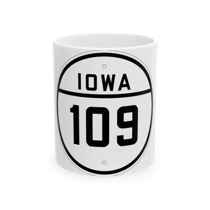 Iowa 109 1926 (Iowa) (Road Sign) White Coffee Mug 11oz - Go Mug Yourself