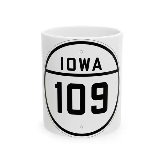 Iowa 109 1926 (Iowa) (Road Sign) White Coffee Mug 11oz - Go Mug Yourself