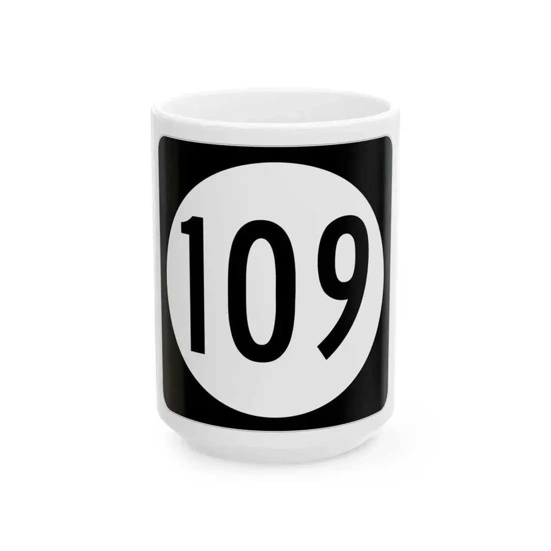 Iowa 109 (Iowa) (Road Sign) White Coffee Mug 15oz - Go Mug Yourself