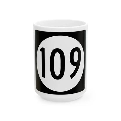 Iowa 109 (Iowa) (Road Sign) White Coffee Mug 15oz - Go Mug Yourself