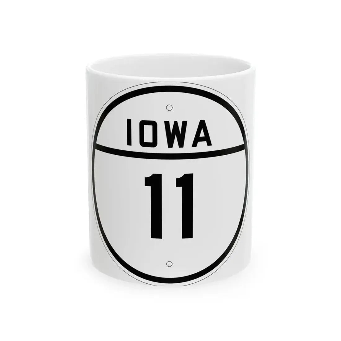 Iowa 11 1926 (Iowa) (Road Sign) White Coffee Mug 11oz - Go Mug Yourself