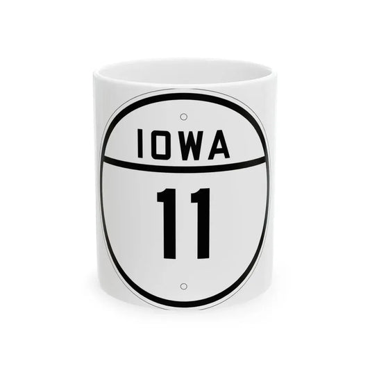 Iowa 11 1926 (Iowa) (Road Sign) White Coffee Mug 11oz - Go Mug Yourself