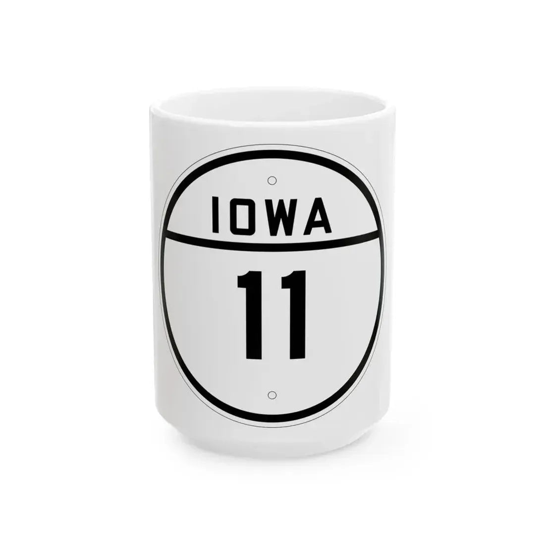 Iowa 11 1926 (Iowa) (Road Sign) White Coffee Mug 15oz - Go Mug Yourself