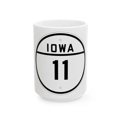 Iowa 11 1926 (Iowa) (Road Sign) White Coffee Mug 15oz - Go Mug Yourself