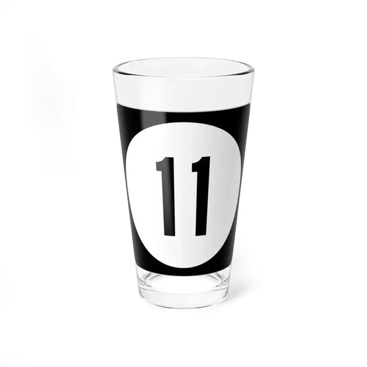 Iowa 11 (Iowa) (Road Sign) Pint Glass 16oz 16oz - Go Mug Yourself