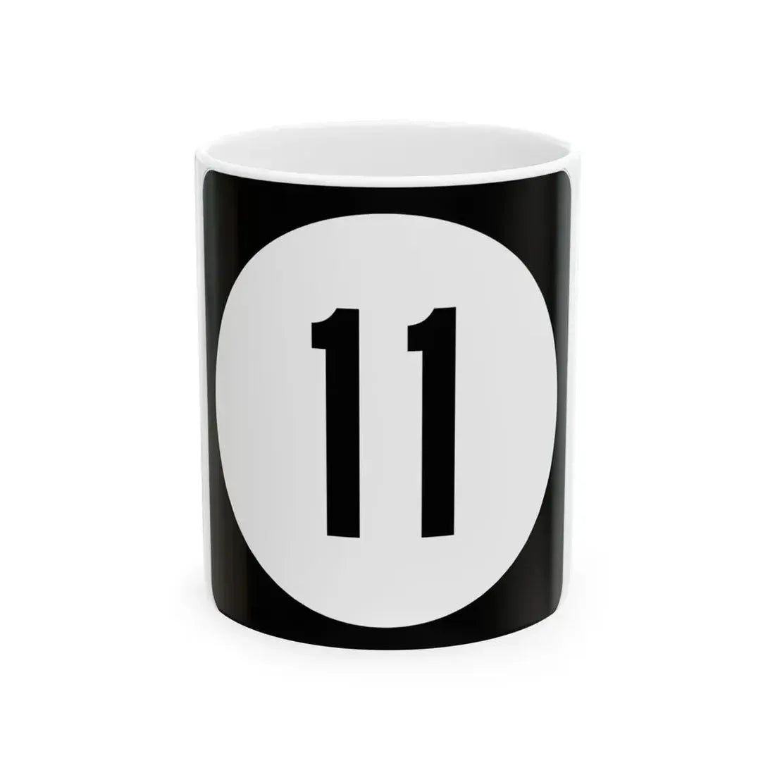 Iowa 11 (Iowa) (Road Sign) White Coffee Mug 11oz - Go Mug Yourself